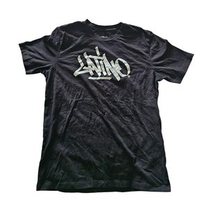 Gusto NYC Latino Graphic T-Shirt Black Streetwear Logo Tee Size L
